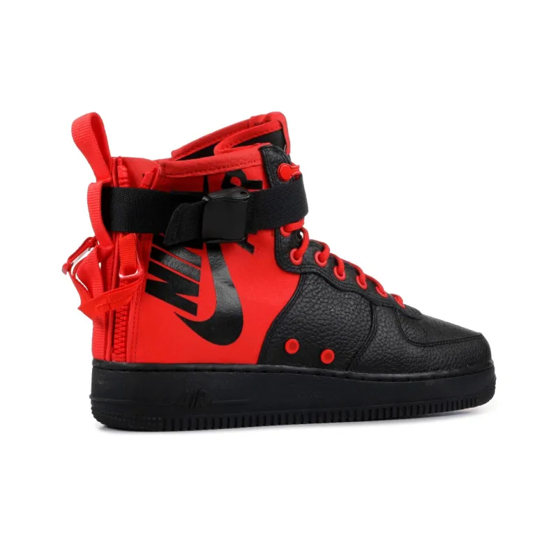 Nike Sf Air Force 1 Mid Habanero Red Black-2