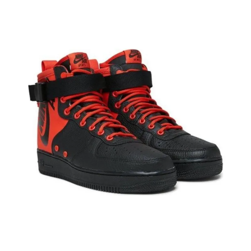 Nike Sf Air Force 1 Mid Habanero Red Black-4