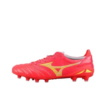 Mizuno Morelia Neo FG Rubber Long Studs Cushioning Anti Slip And Wear Resistant Soccer Shoes Men's Red Yellow