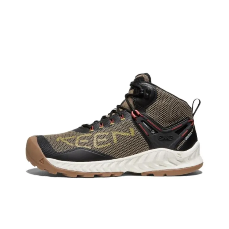 KEEN Nxis Evo WP Series Cushioning Wear-Resistant Mid-Top Outdoor Shoes Unisex Brown Black-1