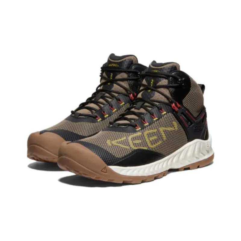 KEEN Nxis Evo WP Series Cushioning Wear-Resistant Mid-Top Outdoor Shoes Unisex Brown Black-2