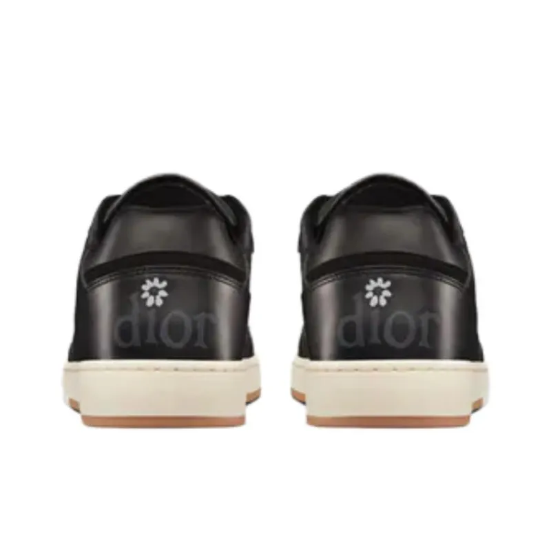 DIOR B27 Low Erl Black Smooth Calfskin And DIOR Oblique Galaxy Leather-4