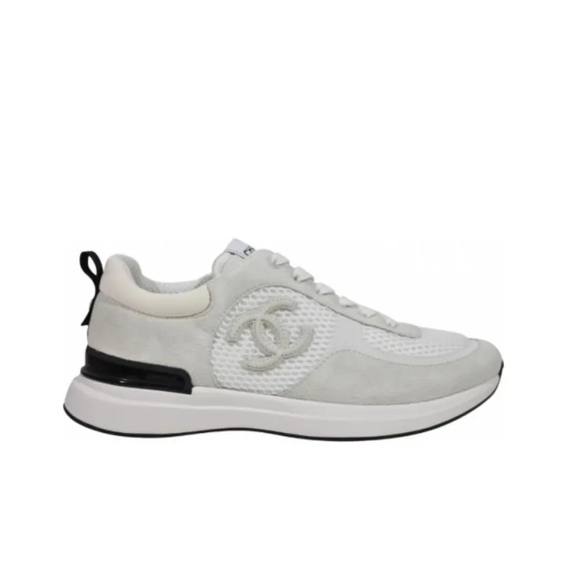 CHANEL Logo Sneaker White Black Women's-1