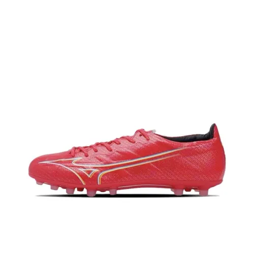 Mizuno Alpha AG Cushioning Wear Resistant Soccer Shoes Men's Red White