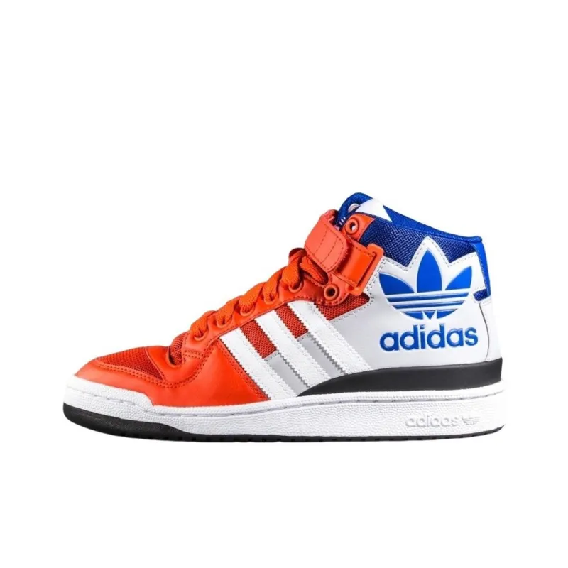 Adidas Originals FORUM Mid Rs Xl Cushioning Wear Resistant Mid Top Skateboard Shoes Men's Red White Blue-0