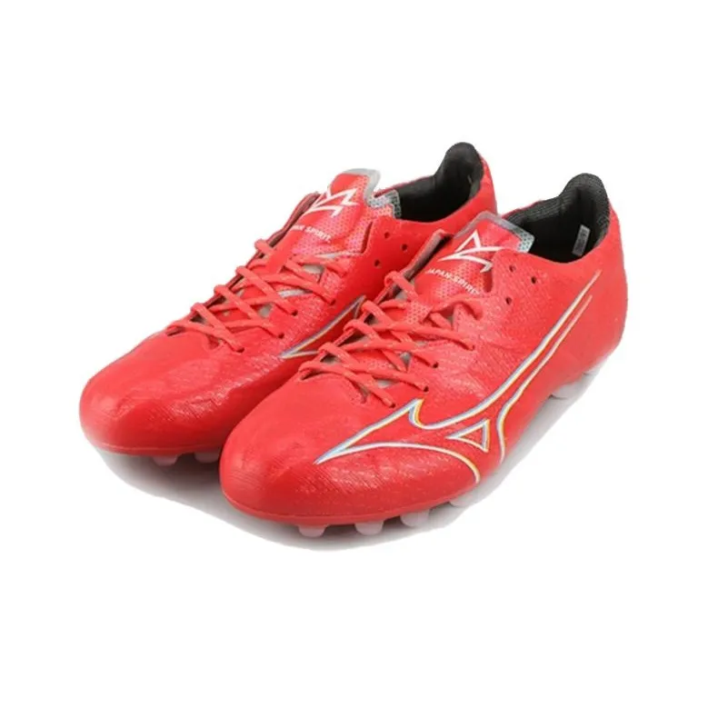 Mizuno Alpha AG Cushioning Wear Resistant Soccer Shoes Men's Red White-2