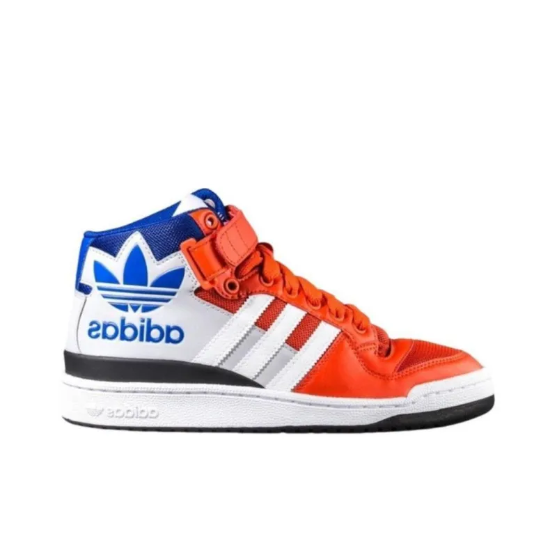 Adidas Originals FORUM Mid Rs Xl Cushioning Wear Resistant Mid Top Skateboard Shoes Men's Red White Blue-1