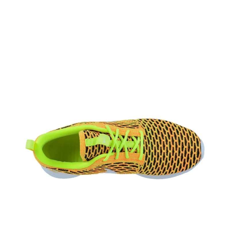 Nike Roshe One Flyknit Volt/White Total Orange Black Women's-3