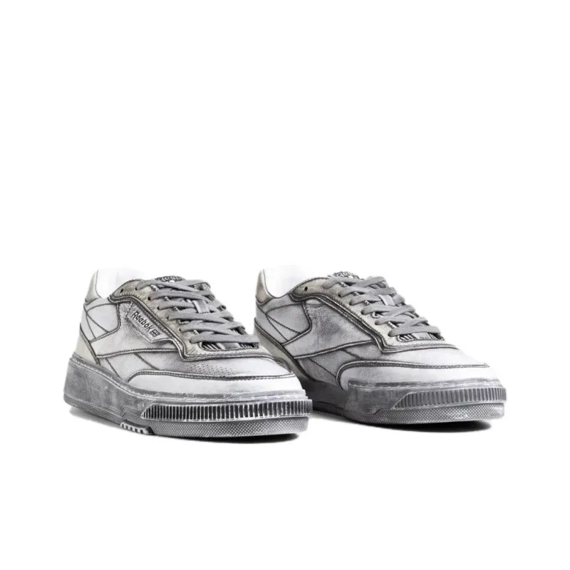 Reebok Club C Ltd Cushioning Wear-Resistant Low-Top Skateboard Shoes Men's Silver Black-2