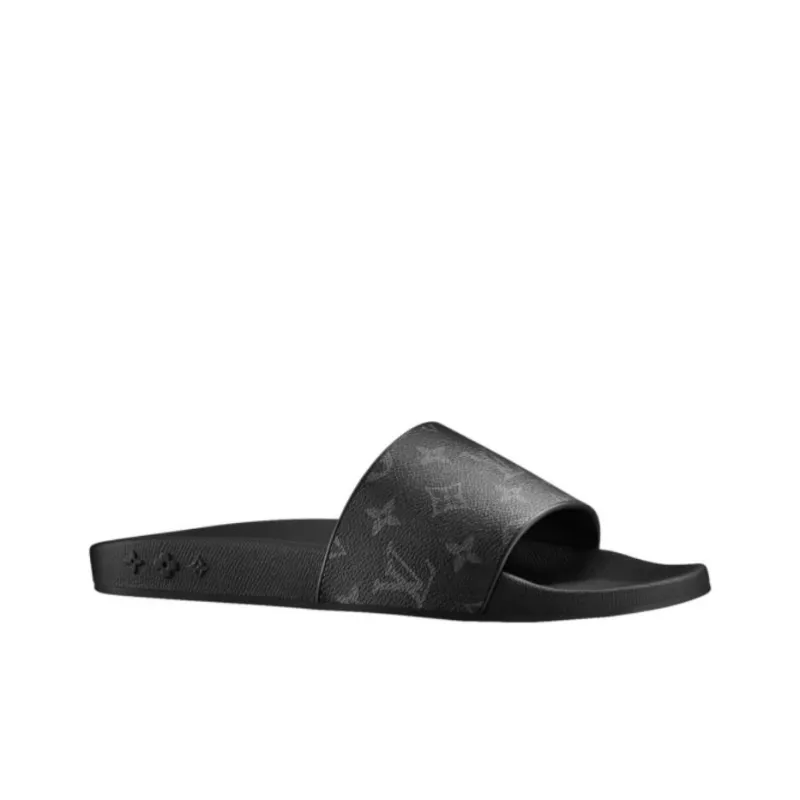 LOUIS VUITTON Waterfront Mules 'Black Logo Monogram'-1