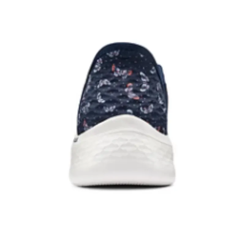 Skechers Go Walk Fle Hands Free Slip-Ins Wear-resistant And Lightweight Low-Top Casual Shoes Women's Blue-3