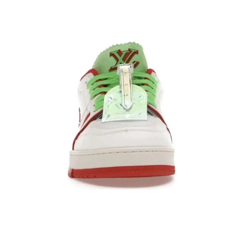 LOUIS VUITTON Trainer Low Top Stylish Skateboarding Shoes Men's Red White Green New York Limited-2