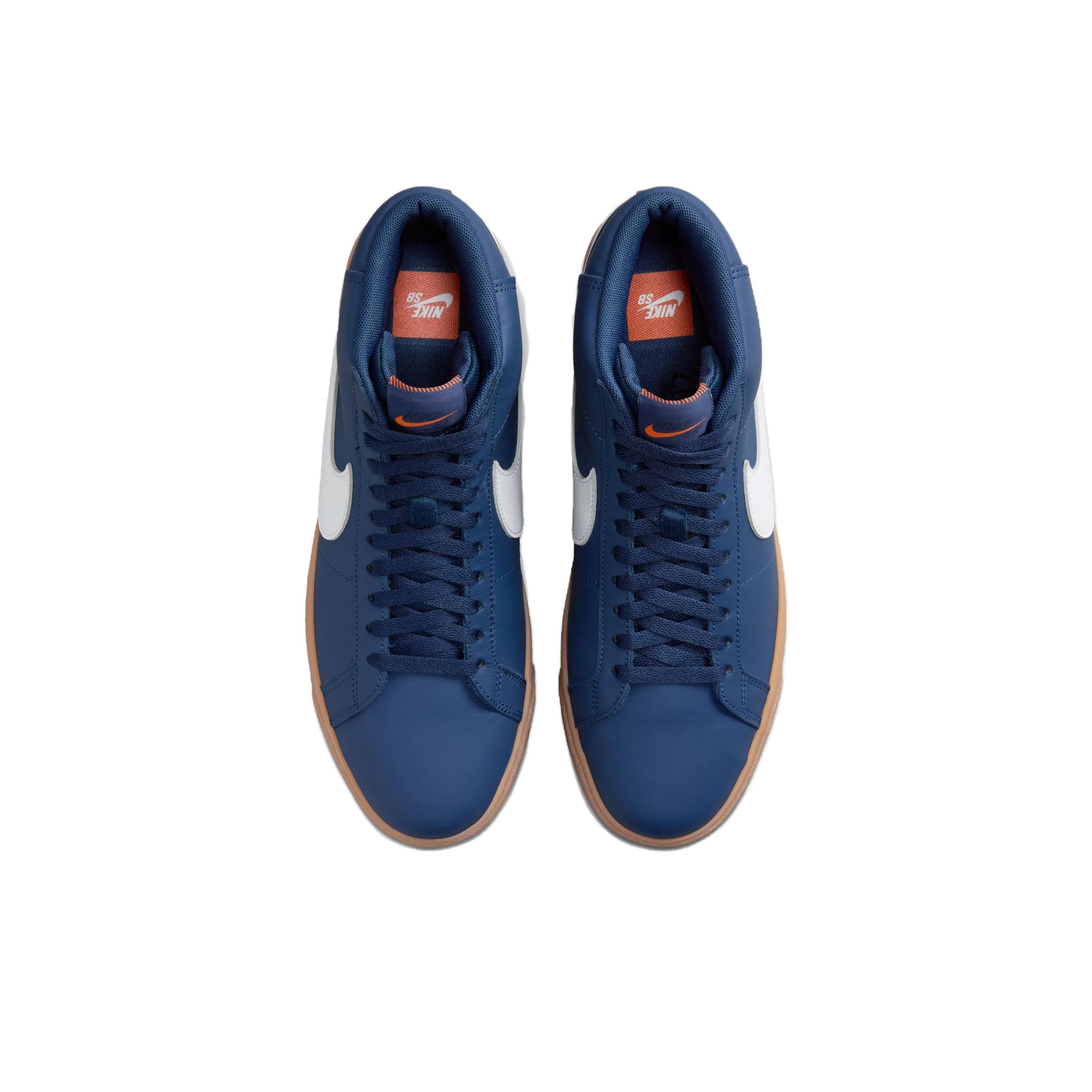 NIKE SB ZOOM BLAZER MID NAVY/WHITE-NAVY-GUM LIGHT BROWN