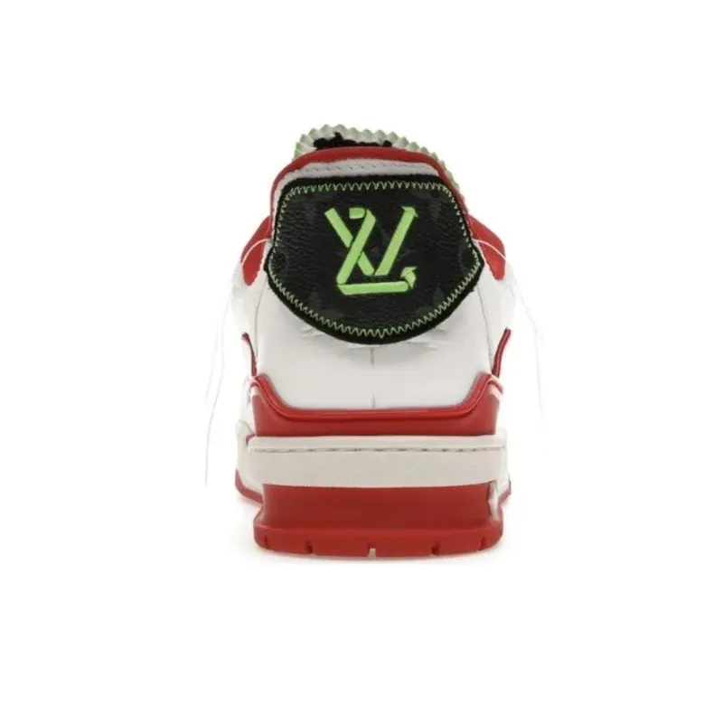 LOUIS VUITTON Trainer Low Top Stylish Skateboarding Shoes Men's Red White Green New York Limited-3