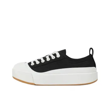 Bottega Veneta Vulcan Low Top Skateboard Shoes Men's Black White