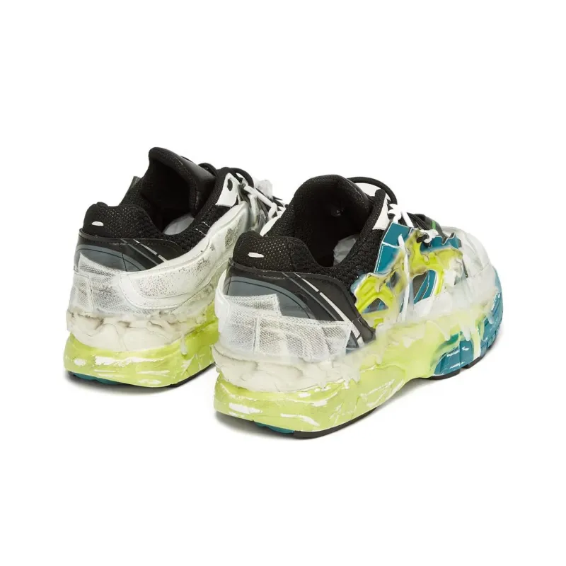 Maison Margiela Replica Multicolor Fusion Stylish Skateboarding Shoes Men's White Green Yellow Distressed Style-2