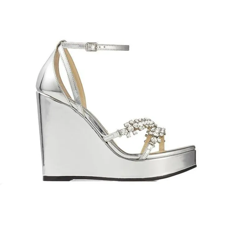 Jimmy Choo Bing 120mm Wedge Sandals-1