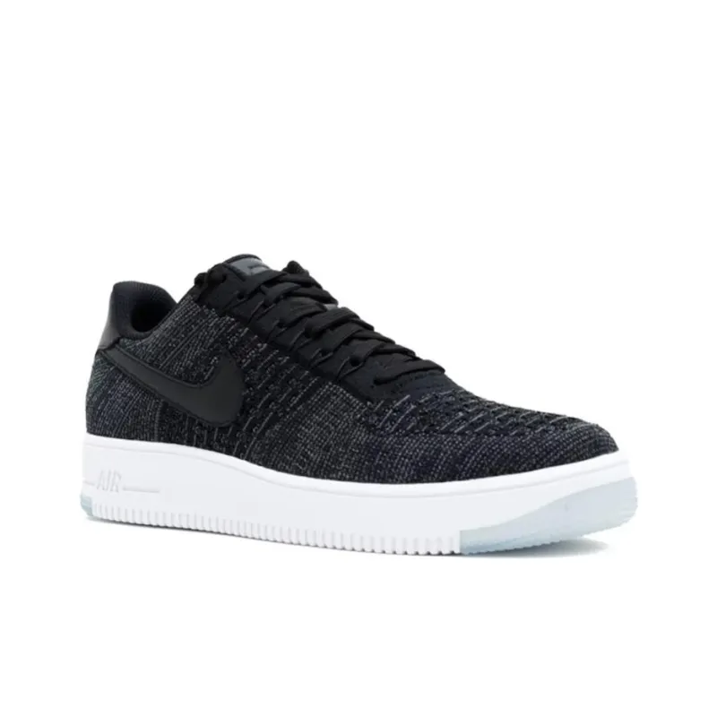 Nike Air Force 1 Flyknit Low Black White-2