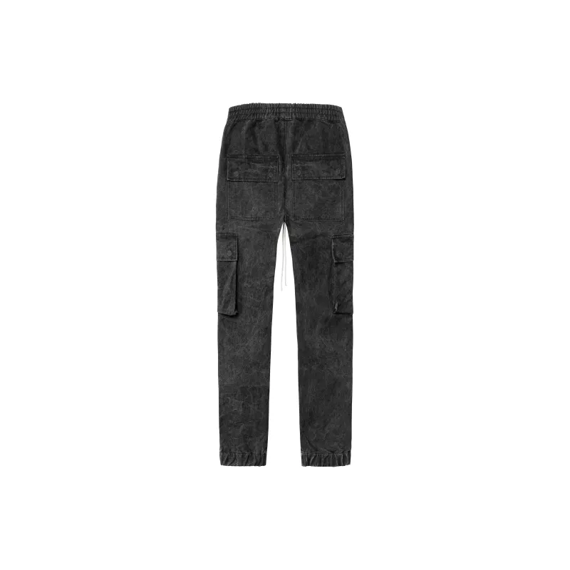 Askyurself Casual Pants Unisex Washed Black-1