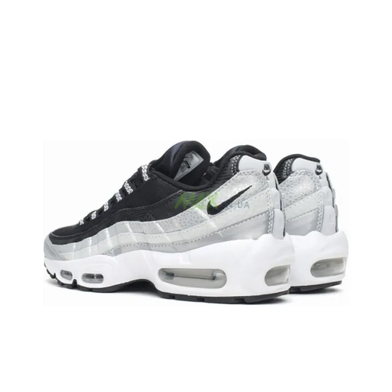 Nike Air Max 95 Cushioning, Wear Resistant Low Top Casual Shoes Women's Metal Platinum Silver-2