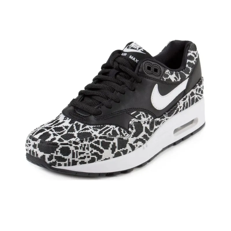 Nike Air Max 1 Jacquard Black White Metallic Silver Women's-1