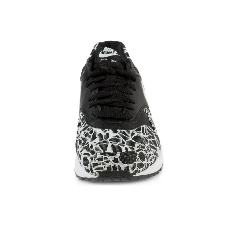 Nike Air Max 1 Jacquard Black White Metallic Silver Women's-2