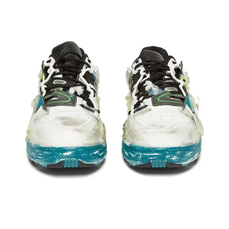 Maison Margiela Replica Multicolor Fusion Stylish Skateboarding Shoes Men's White Green Yellow Distressed Style-4