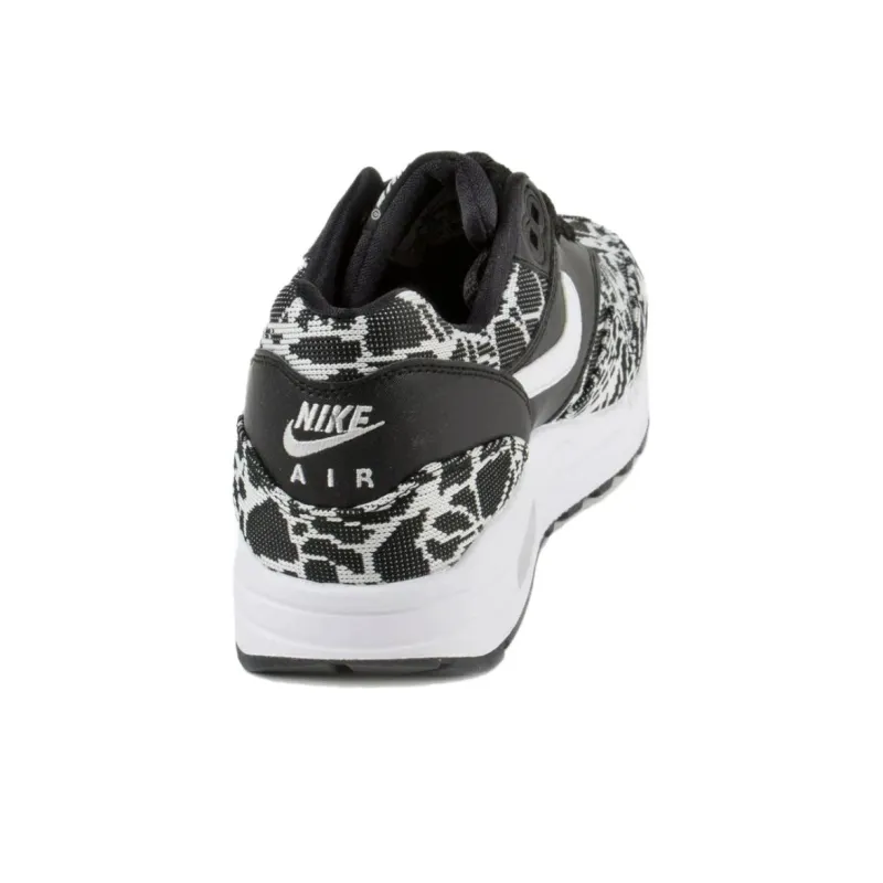 Nike Air Max 1 Jacquard Black White Metallic Silver Women's-3