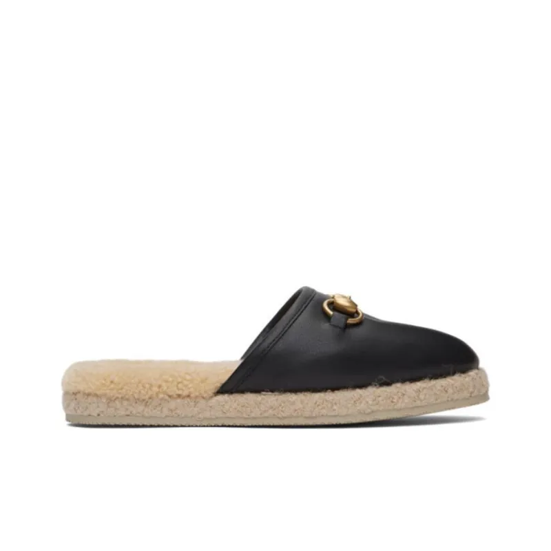 GUCCI Horsebit Closed Toe Slippers Women's-1