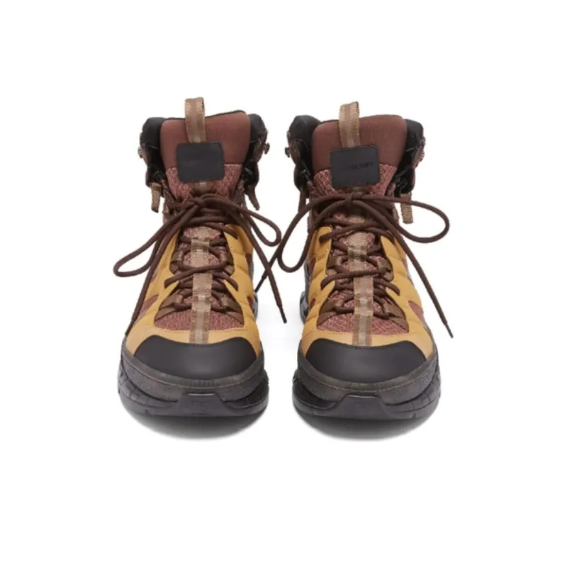 Burberry Mesh Nubuck Union Dark Tan High-3