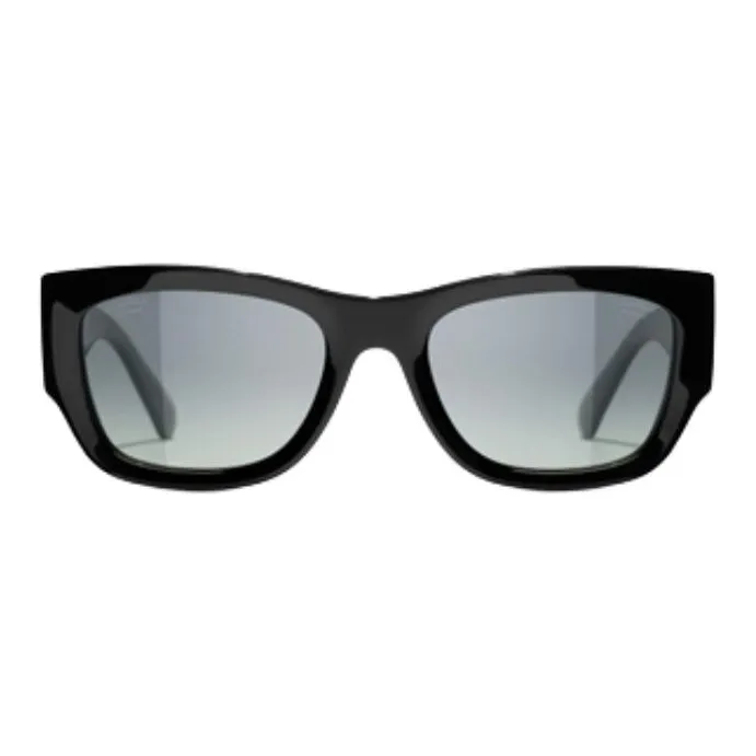 CHANEL Rectangular Sunglasses Unisex Black-0