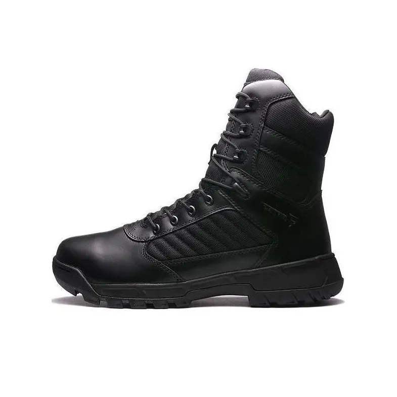 BATES Anti-Slip Wear-Resistant High-Top Outdoor Shoes Men's Black-0