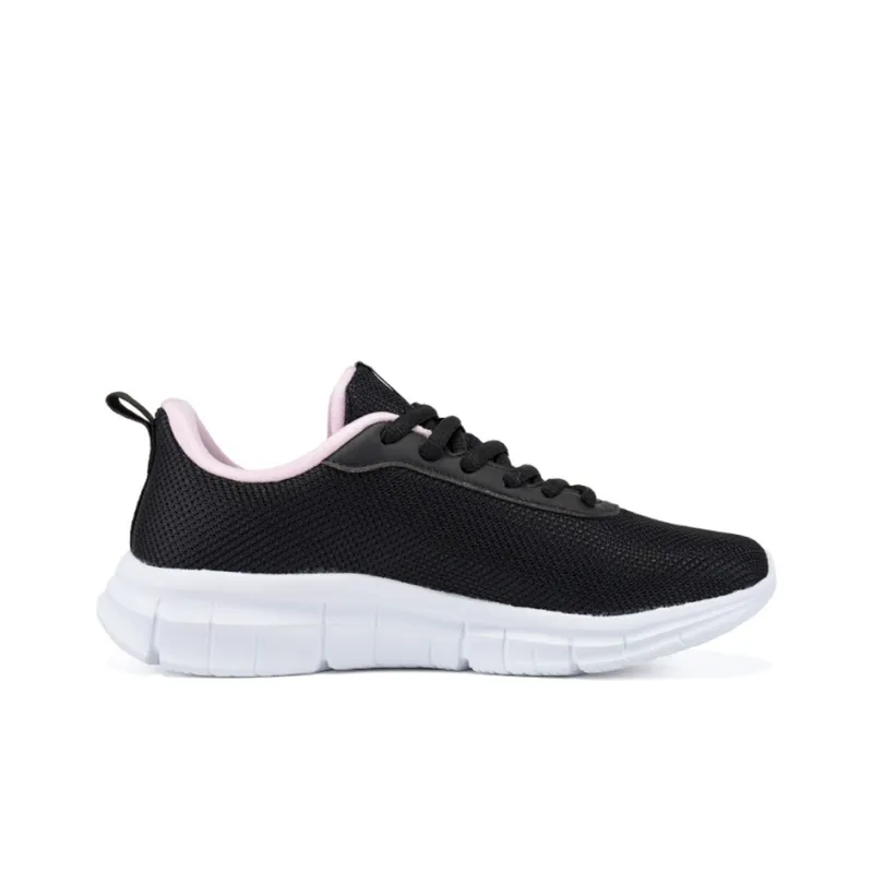 Erke Cushioning Anti Slip Wear Resistant Breathability Low Top Running Shoes Women's Black Pink-1