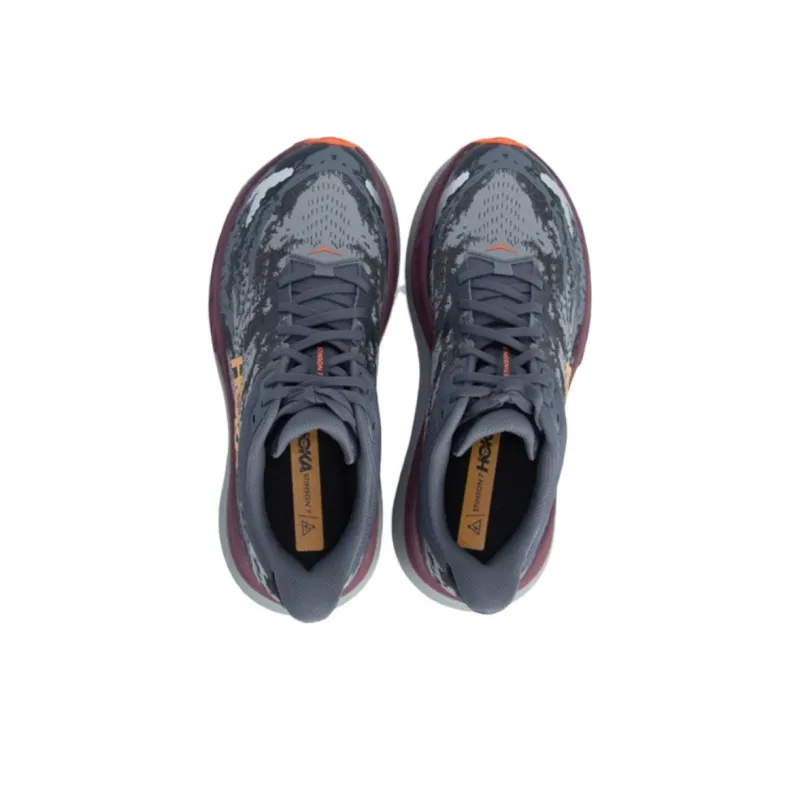 HOKA ONE ONE Stinson 7 Cushioned Slip Resistant Low Top Running Shoes Men's Black-3