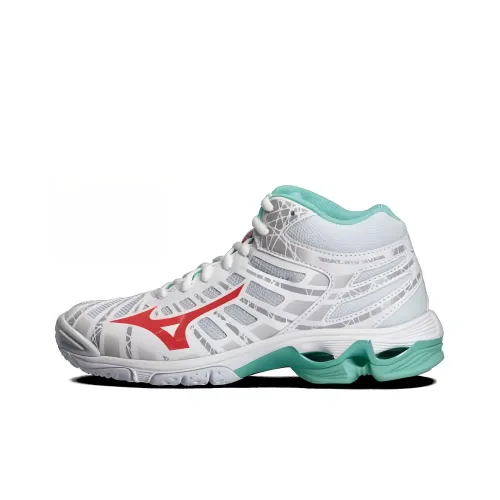 Mizuno Wave Voltage Training Shoes Women's Mid-Top White/Green/Red