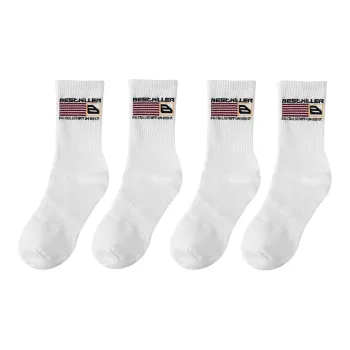 BTK Mid-Calf Socks Trendy Sports Basketball Socks For Running Unisex 4 Pack