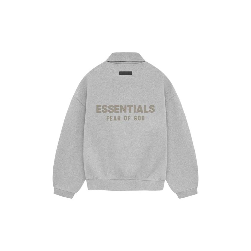Essentials Long Sleeve Polo S24 (Light Heather Grey), Light Heather Grey / M