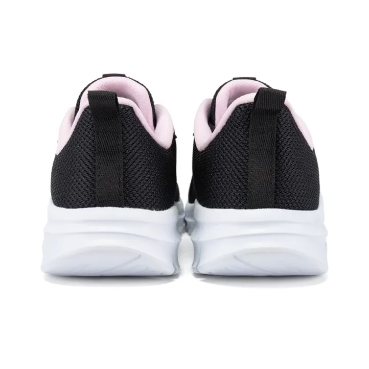 Erke Cushioning Anti Slip Wear Resistant Breathability Low Top Running Shoes Women's Black Pink-4