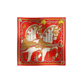 HERMES Silk Scarves Women's Orange