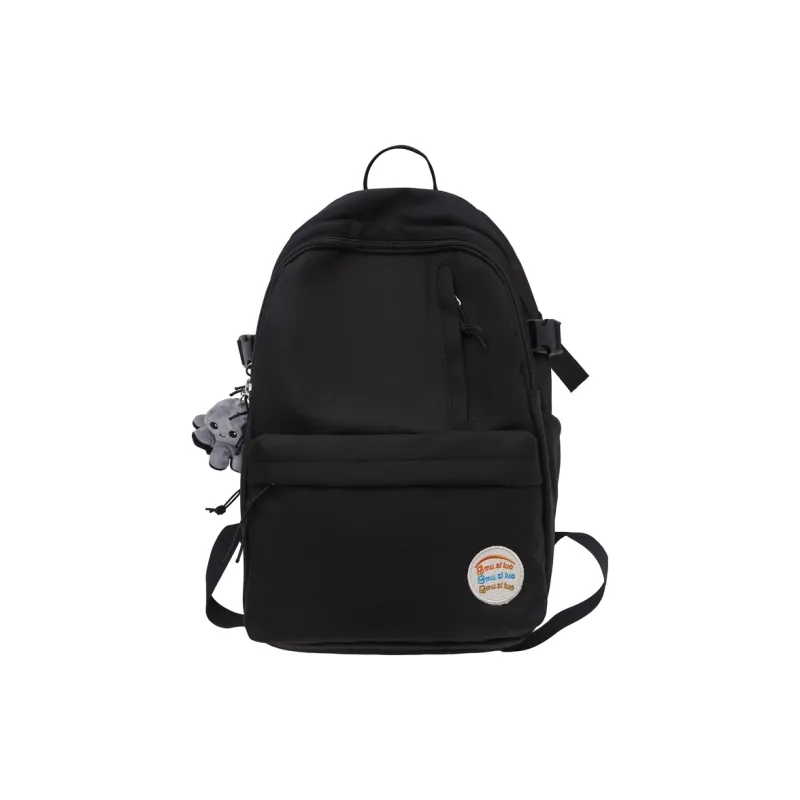 Deli Bear Nylon Backpack Regular Unisex Black/White/Yellow/Pink-1
