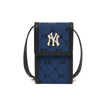 MLB Monogram Collection Polyester One Shoulder Crossbody Cell Phone Pouch Regular Unisex Midnight Blue