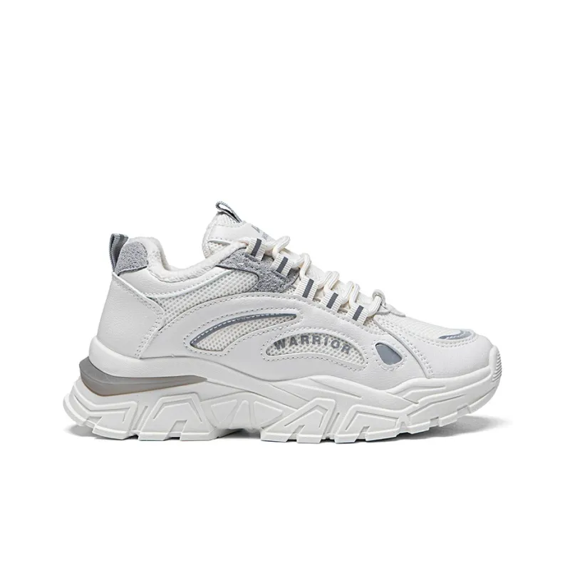 Warrior Lightweight Warm Low Top Chunky Sneakers Women's Beige Gray-1