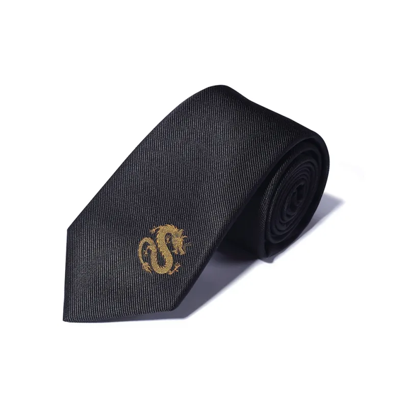 GIEVES CHARLES Mulberry Silk Handmade Embroidered Tie Men's-3