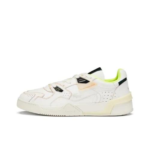 LACOSTE Skateboard Shoes Men Low-Top Off White Yellow