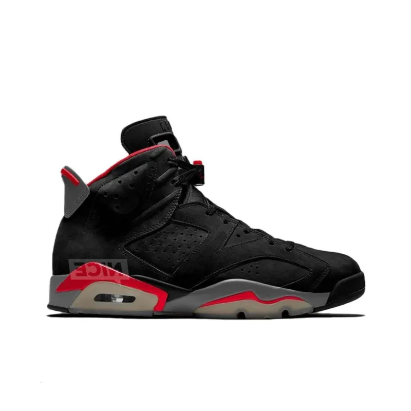 Jordan Air Jordan 6 'Bred' Slip-Resistant High-Top Vintage Basketball Shoes Men's Black Gray Red-1