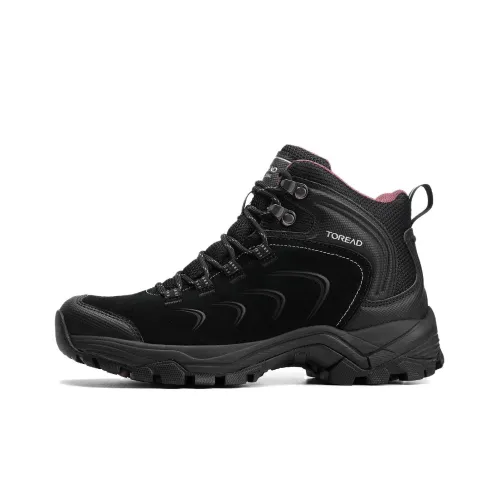 TOREAD Anti-Slip Wear-Resistant Mid-Top Trekking Shoes Women's Black