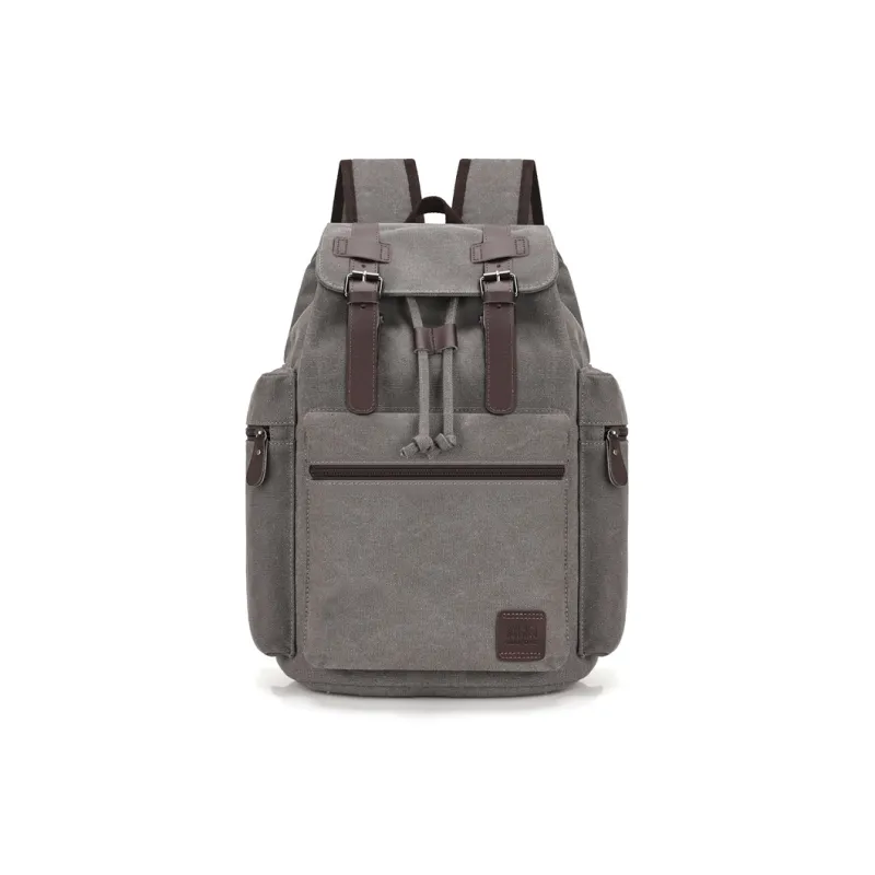 Deli Bear Canvas Backpack Regular Men's Gray/Black/Khaki/Coffee-0