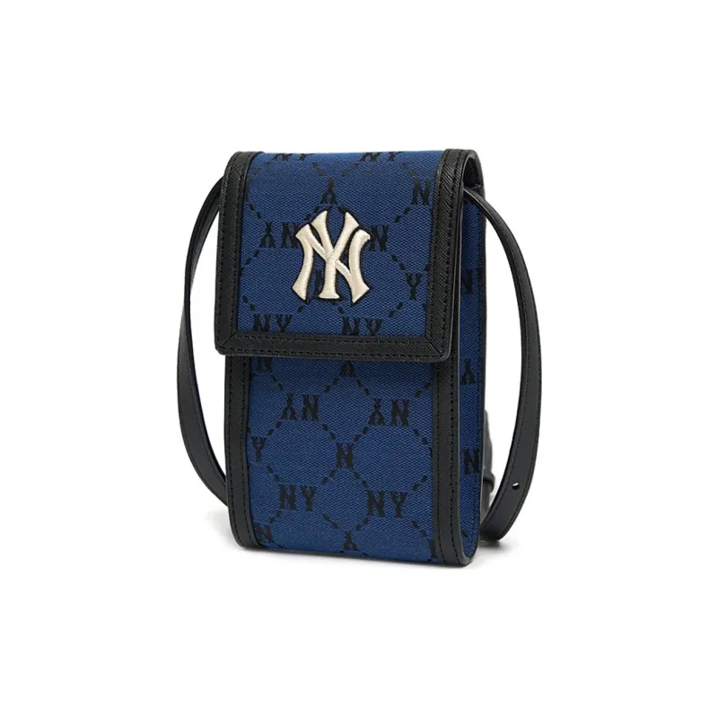 MLB Monogram Collection Polyester One Shoulder Crossbody Cell Phone Pouch Regular Unisex Midnight Blue-1
