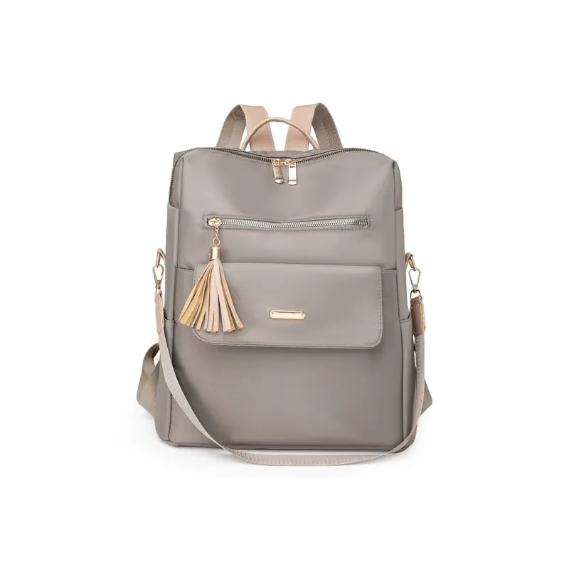 Duoluplo Doron Paul Nylon Backpack Portable One Shoulder Backpack Regular Unisex Black/Khaki/Gray/Beige-4