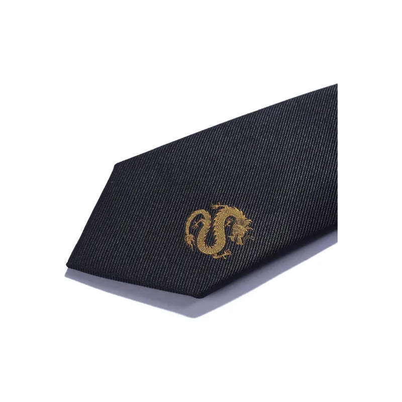 GIEVES CHARLES Mulberry Silk Handmade Embroidered Tie Men's-1